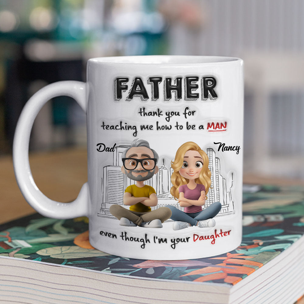 Custom Father's Day, Special Gift for Dad & Grandpa • Dad My Greatest Teacher - Personalized 3D Inflated Effect Mug