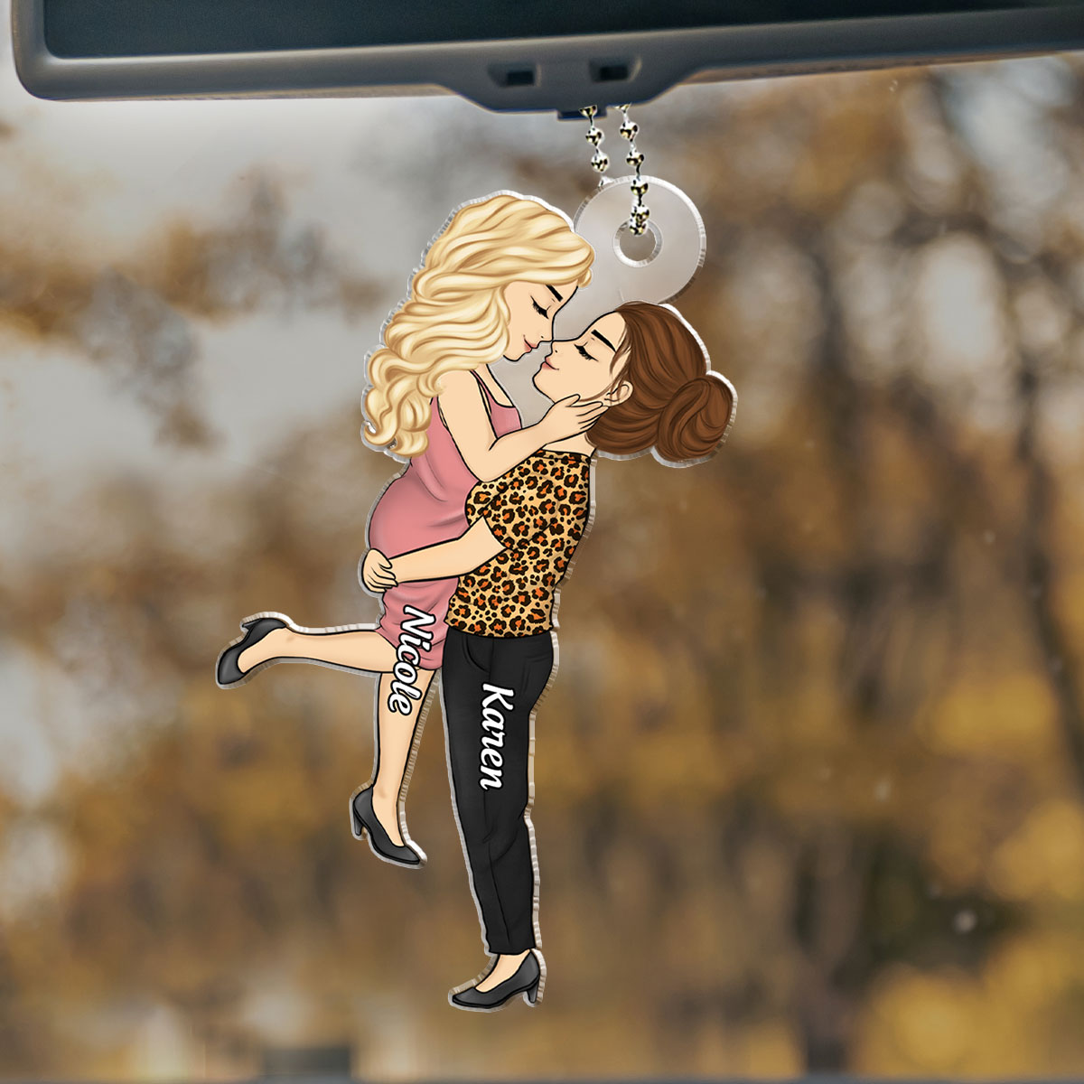 Love is Love - Personalized Car Ornament