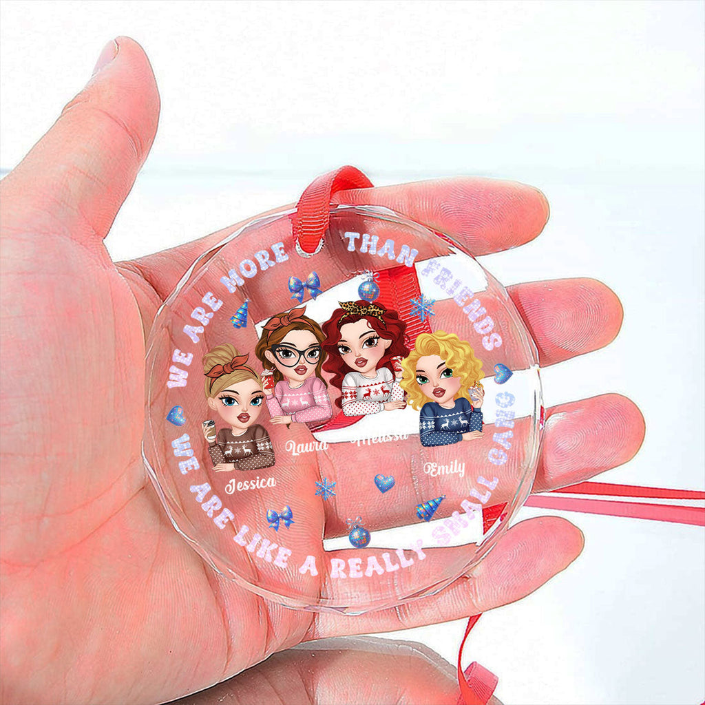 Custom Friendship Christmas Ornament, Best Friend Gift •  Together We Conquer Every Storm - Personalized Glass Ornament