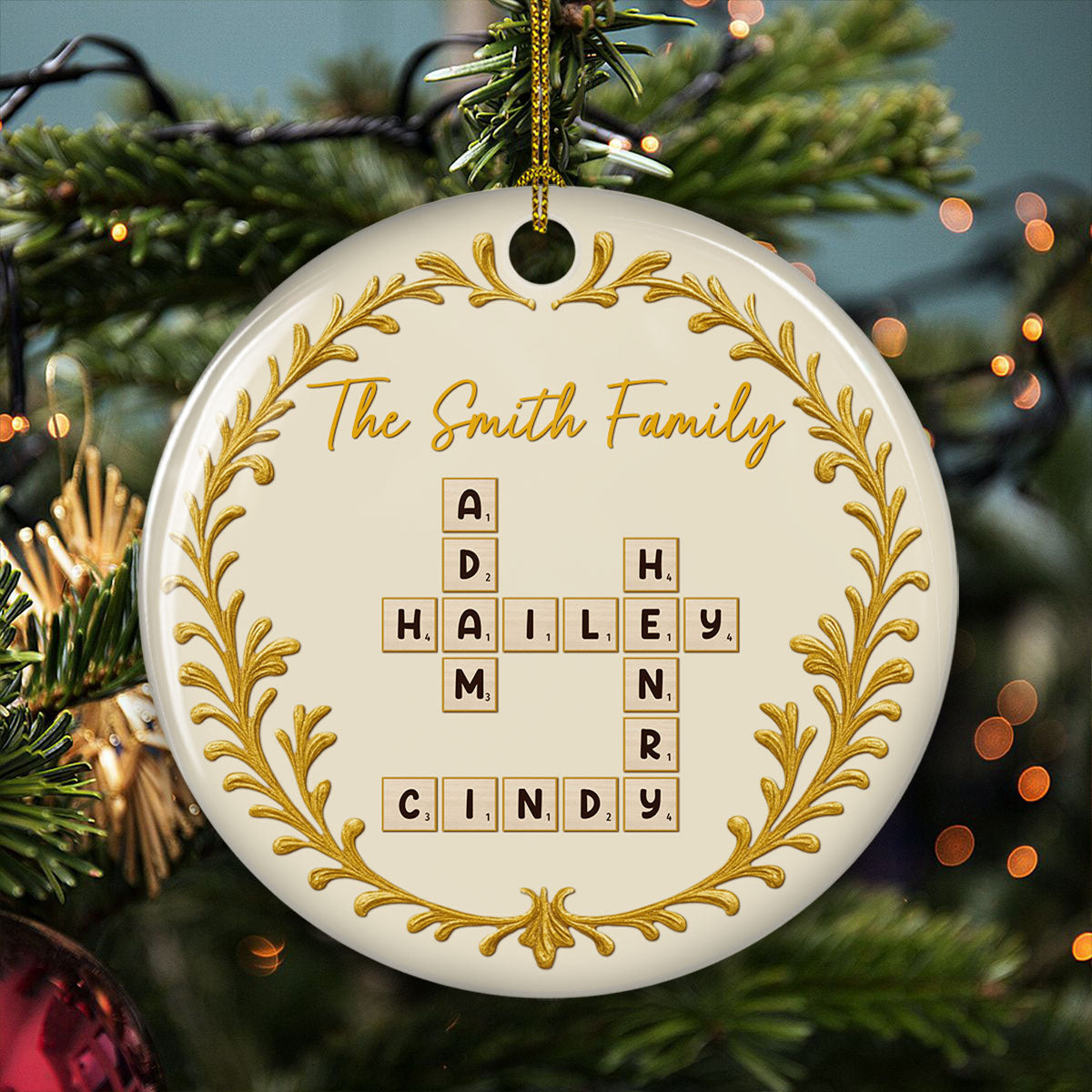 Custom Family Ornament, Christmas Gift for Family Members •  The Family - Personalized Ceramic Ornament