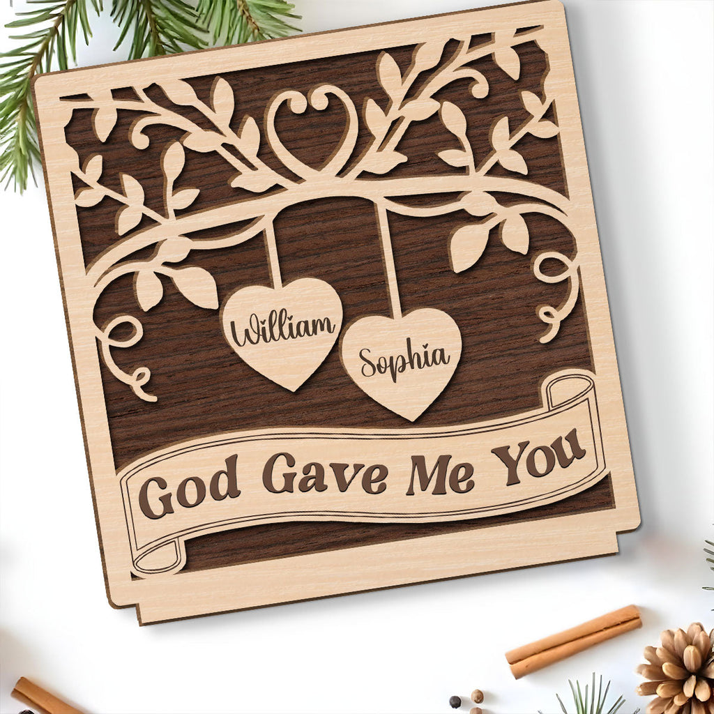 Custom Couple's Decor, Anniversary & Wedding Gift • Perfectly Imperfect Together - Personalized 2-Layer Wood Plaque With Flat Base