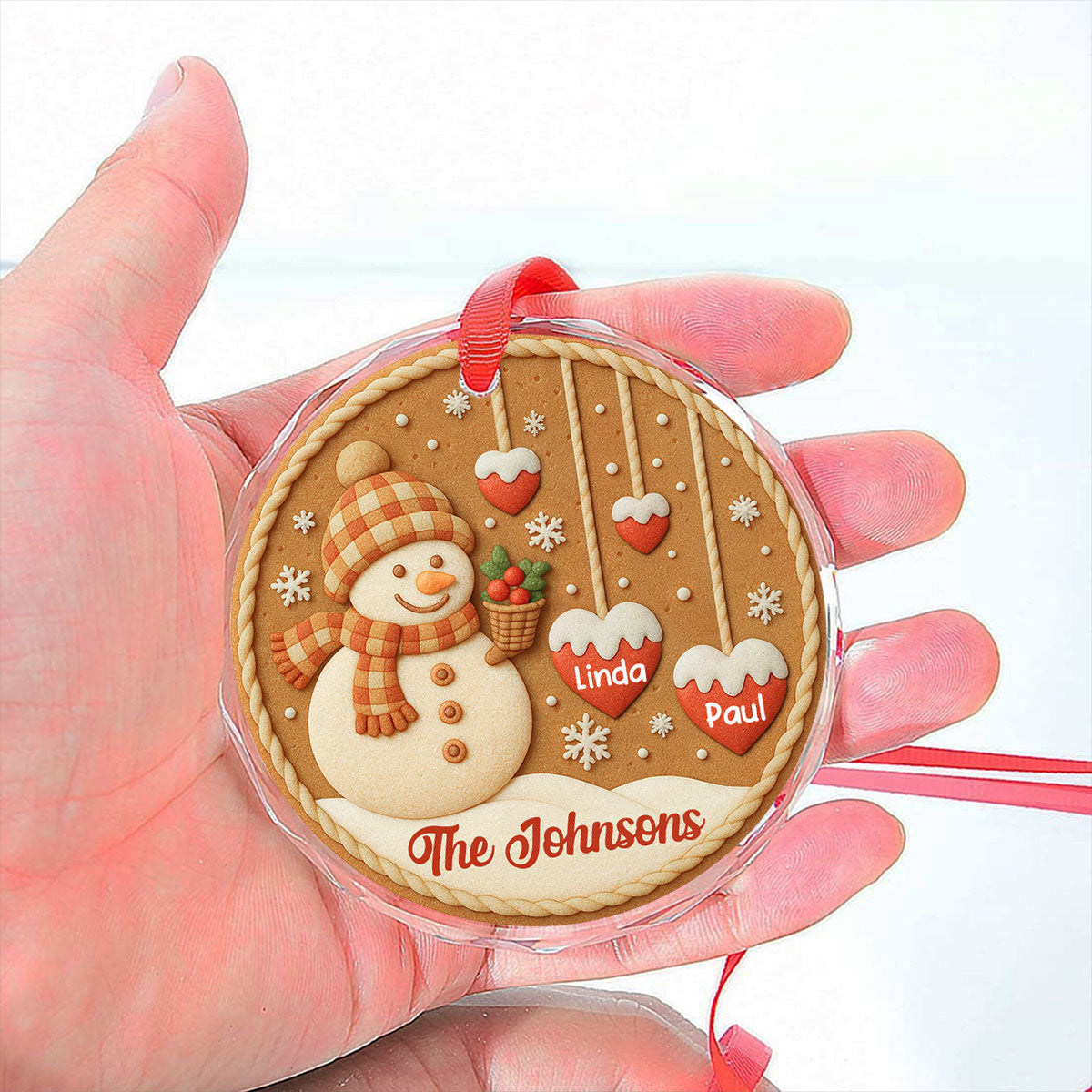 Custom Family Ornament, Christmas Gift for Family Members •  Cozy Season - Personalized Glass Ornament