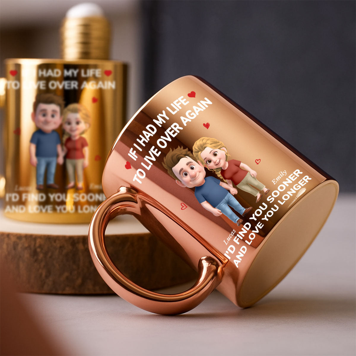 Custom Anniversary Keepsake Gifts For Couple • Love You For Life - Personalized Metallic Mug