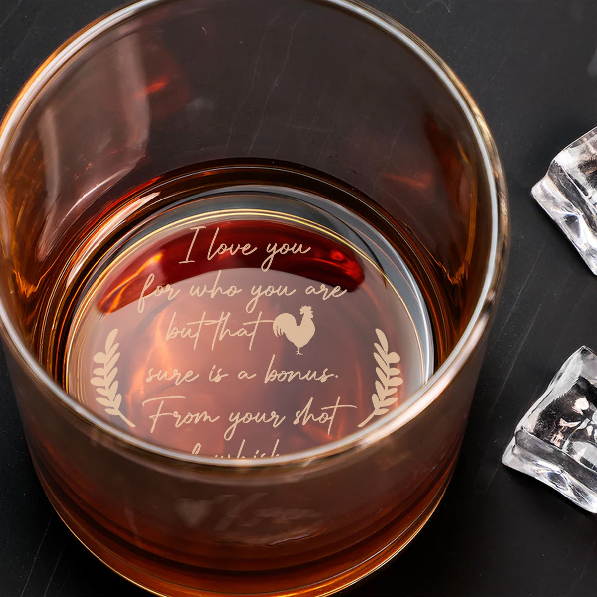 Custom Christmas Anniversary Birthday Drinkware Gifts for Couple • I Love You For Who You Are - Personalized Engraved Whiskey Glass