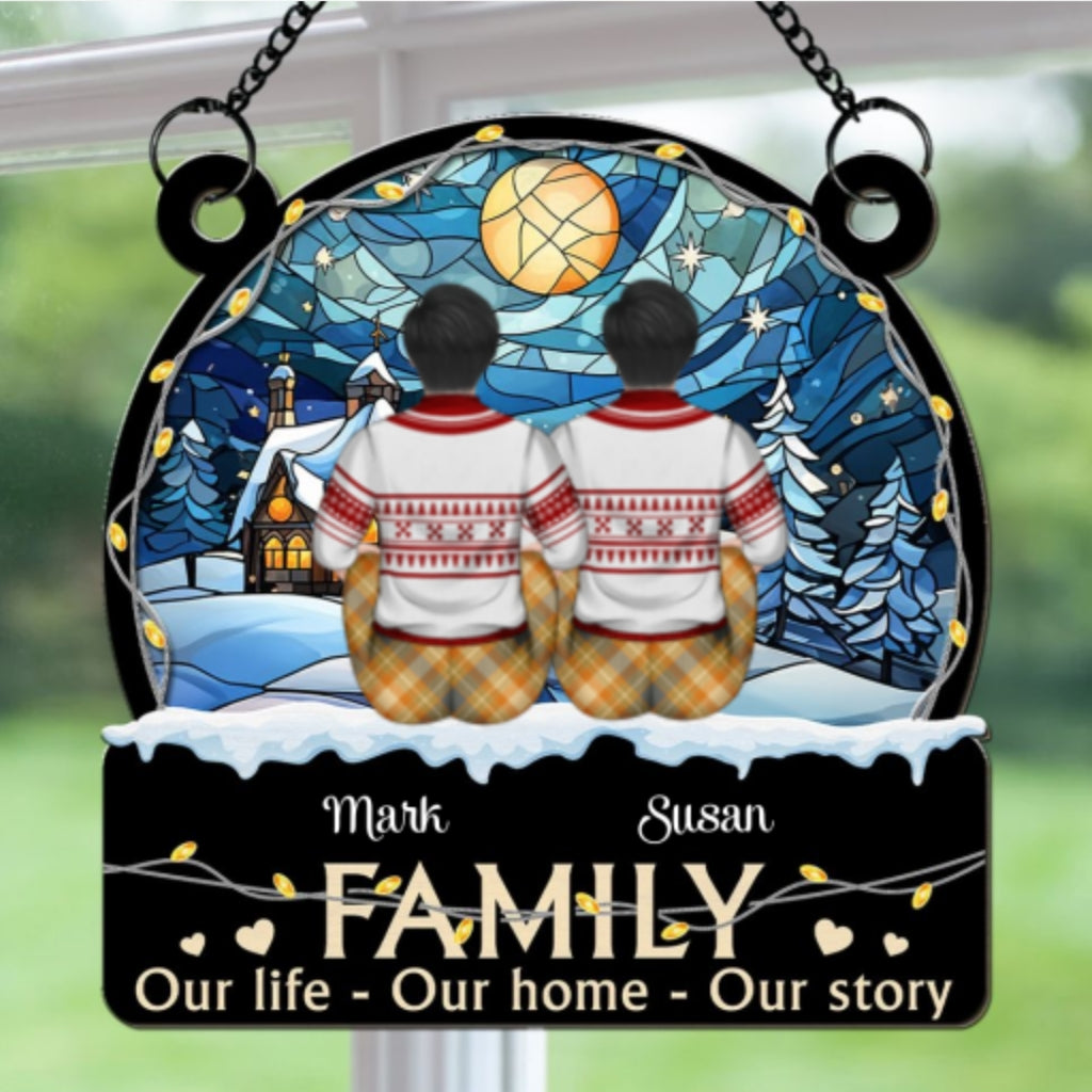 Custom Family Name Hanging Decor, Christmas Birthday Gift •  Our Family - Personalized Suncatcher