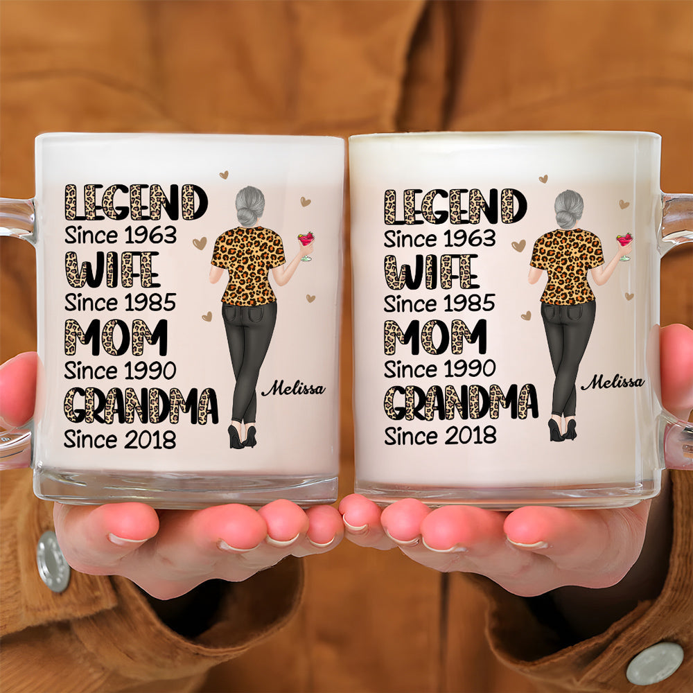 Custom Christmas & Birthday Gift for Mom • Legend Wife Mom Grandma - Personalized Glass Mug