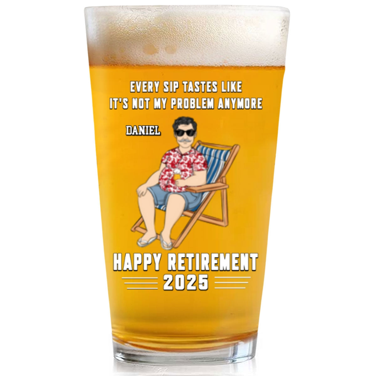 Not My Problem Anymore - Personalized Beer Glass
