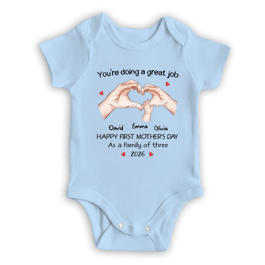 As A Family Of Three - Personalized Baby Onesie