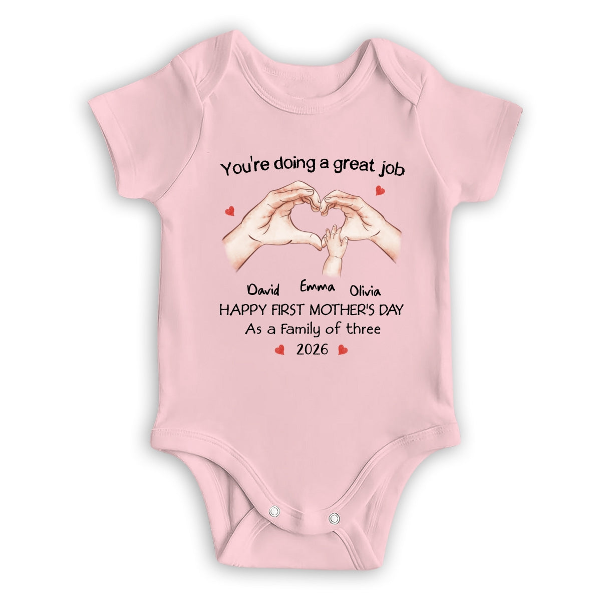 As A Family Of Three - Personalized Baby Onesie