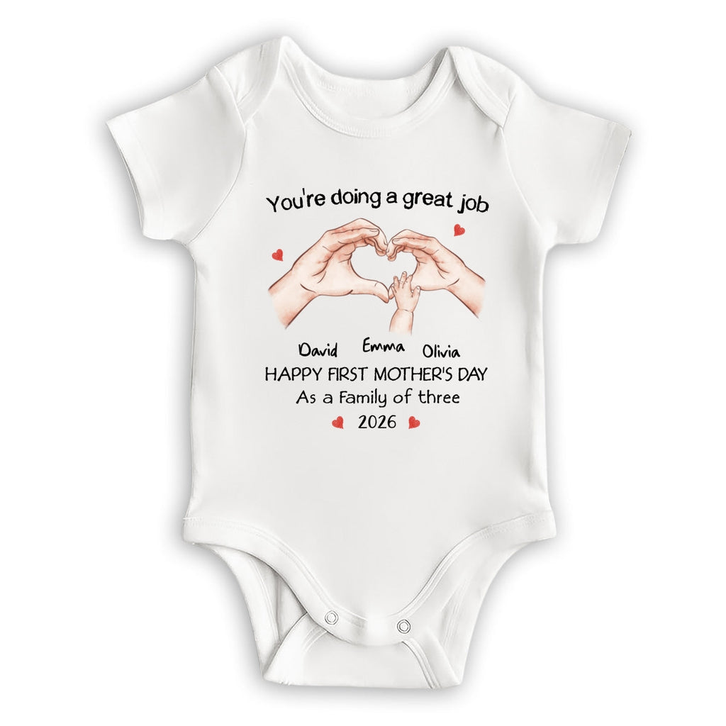 As A Family Of Three - Personalized Baby Onesie