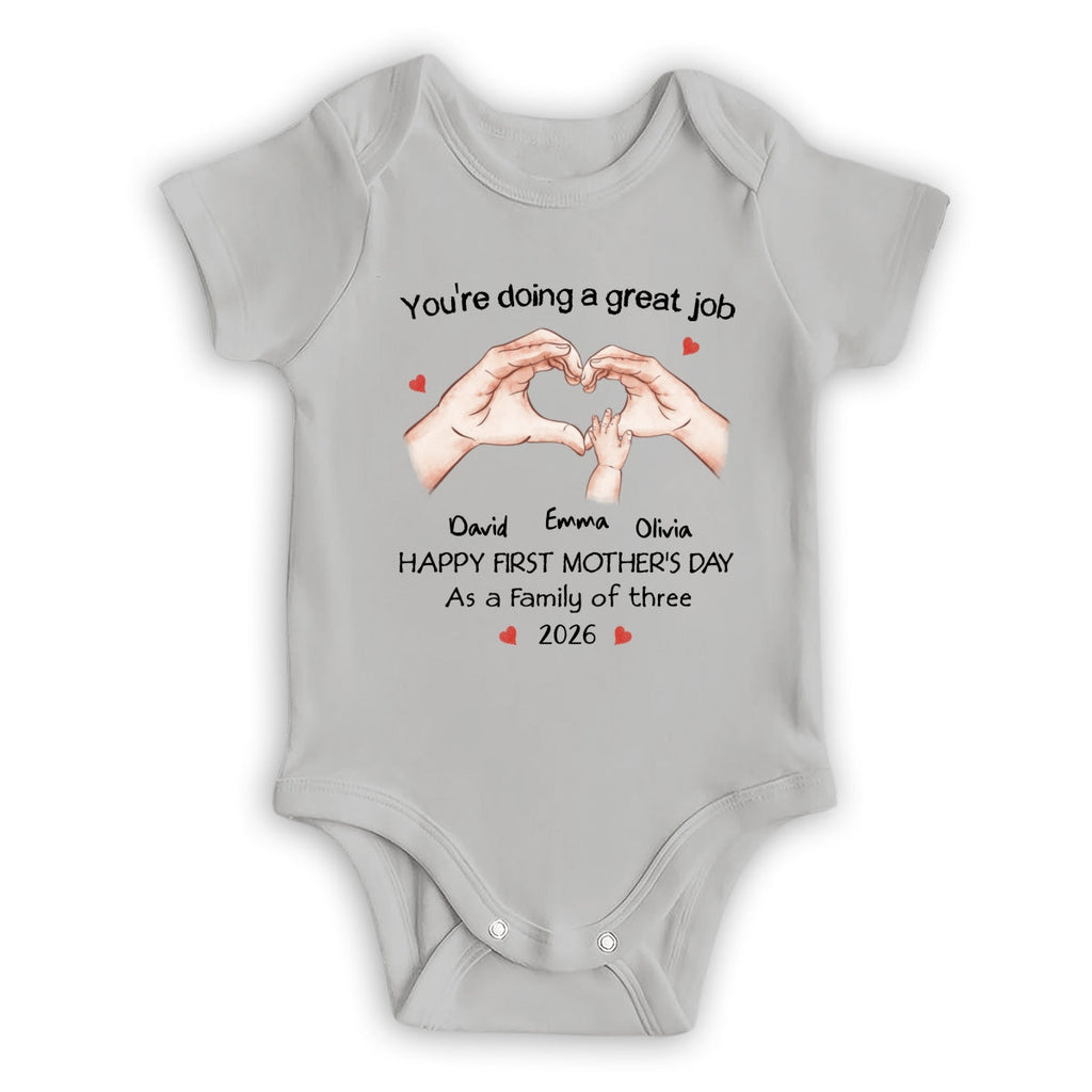 As A Family Of Three - Personalized Baby Onesie