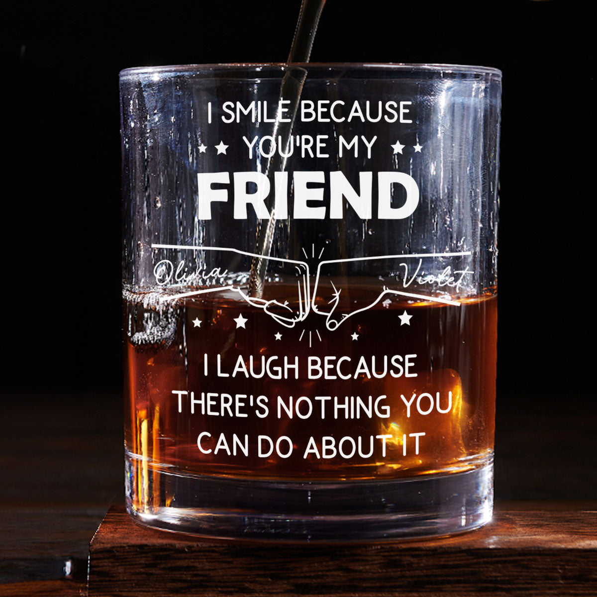 Custom Christmas Birthday Drinkware Gifts for Brother • I Smile Because You Are My Brother - Personalized Whiskey Glass