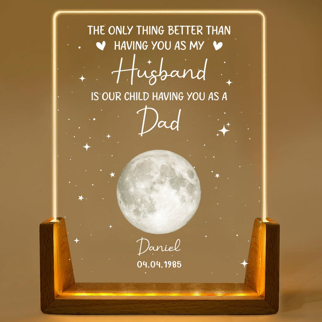 Custom Father's Day Gift for Dad Grandpa • A Great Father - Personalized Night Light