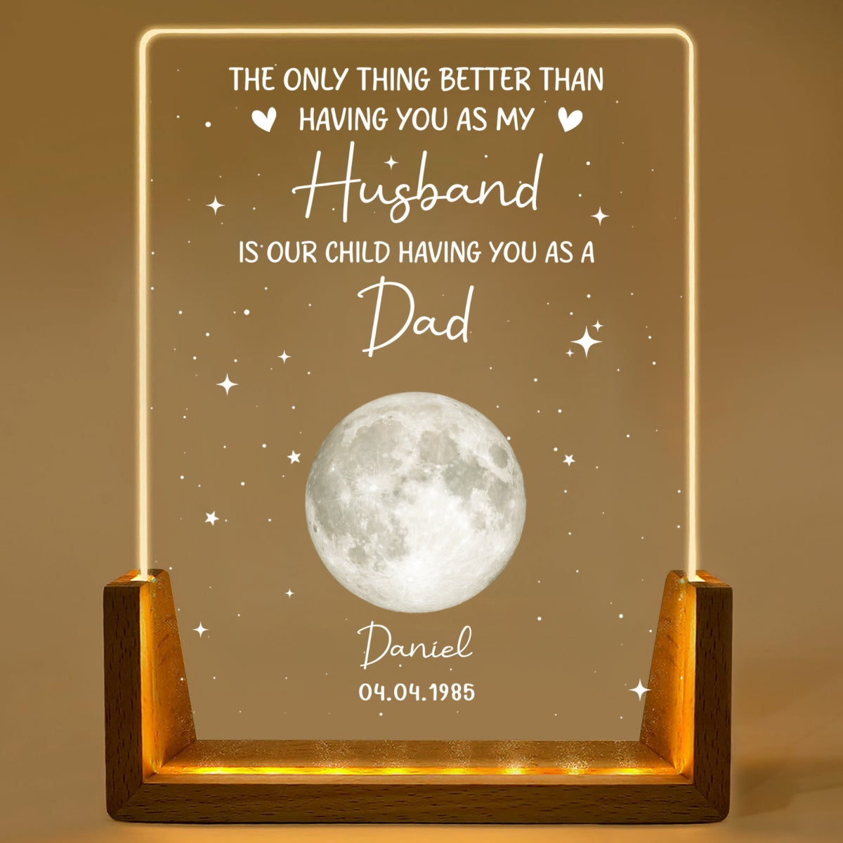 Custom Father's Day Gift for Dad Grandpa • A Great Father - Personalized Night Light