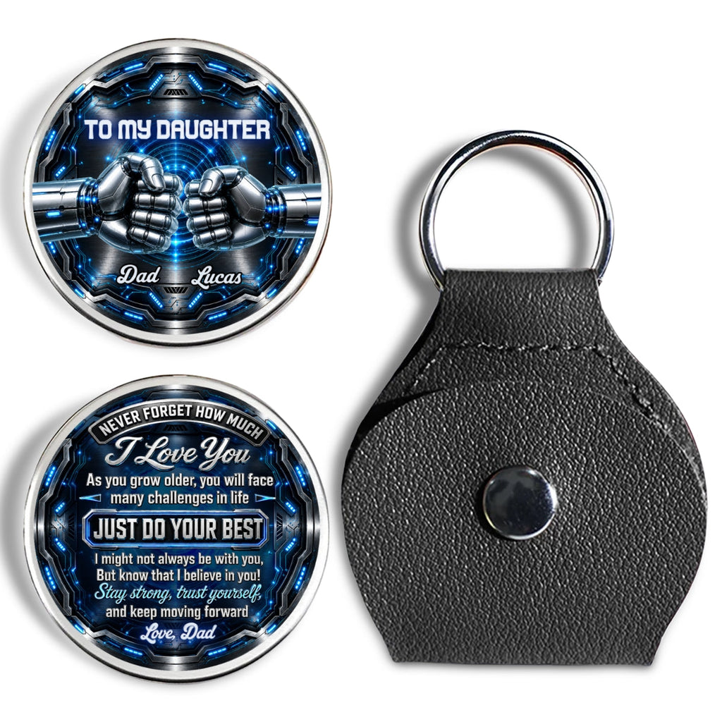 Custom Coin Keychain for Son, Father's Day Birthday Gifts • Stay Strong Trust Yourself - Personalized 3D Printing Pocket Hug