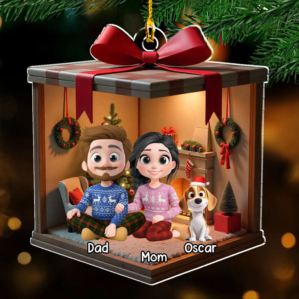 Custom Family Ornament, Christmas Gift for Family Members •  2025 Christmas With Us - Personalized Acrylic Ornament