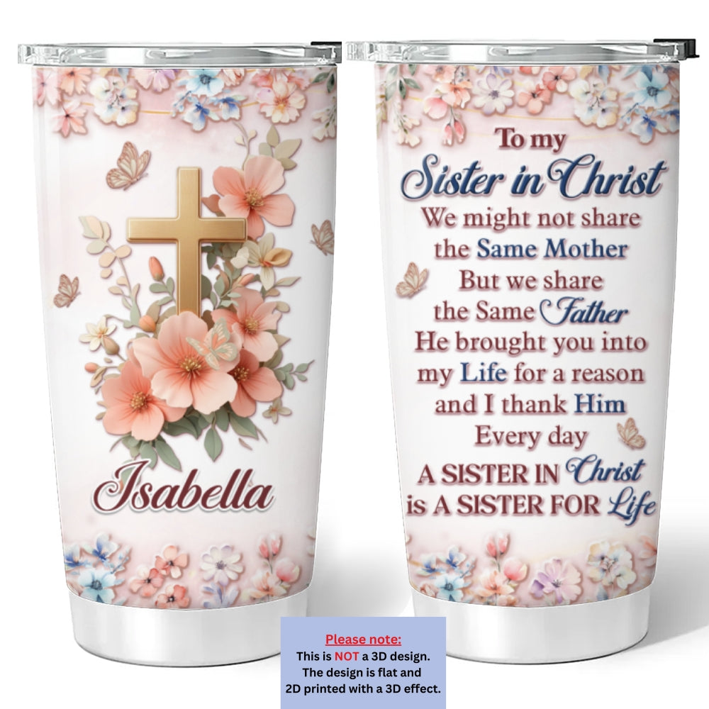 Custom Christmas Birthday Gifts For Best Friend • We Share The Same Father - Personalized 3D Effect Tumbler