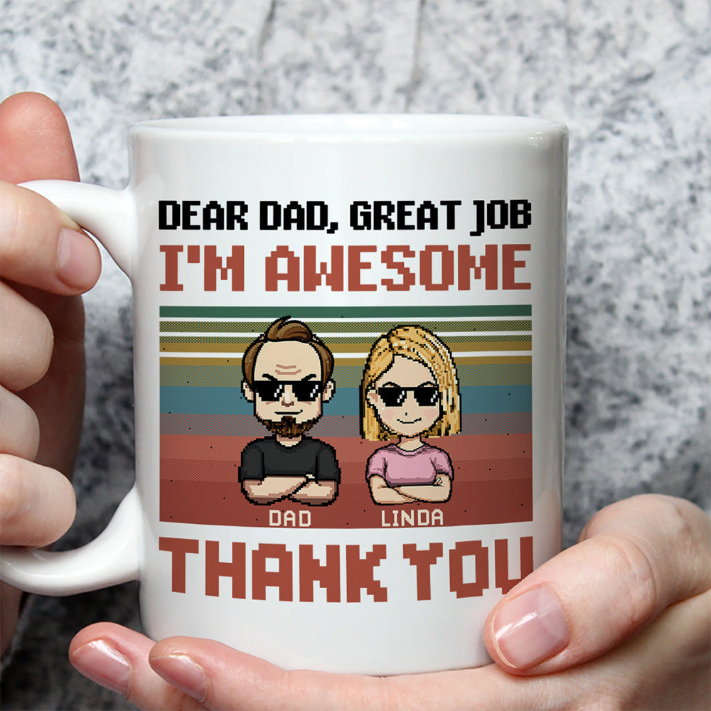 Custom Father's Day, Special Gift for Dad & Grandpa • Dear Awesome Father - Personalized Coffee Mug