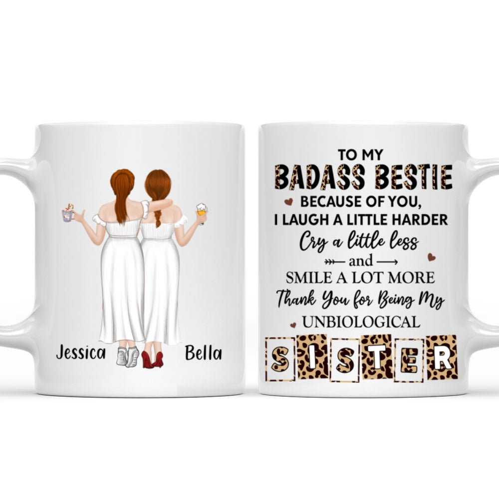 Custom Best Friend, Christmas & Birthday Friendship Keepsake Gift • Because Of You Bestie - Personalized Coffee Mug