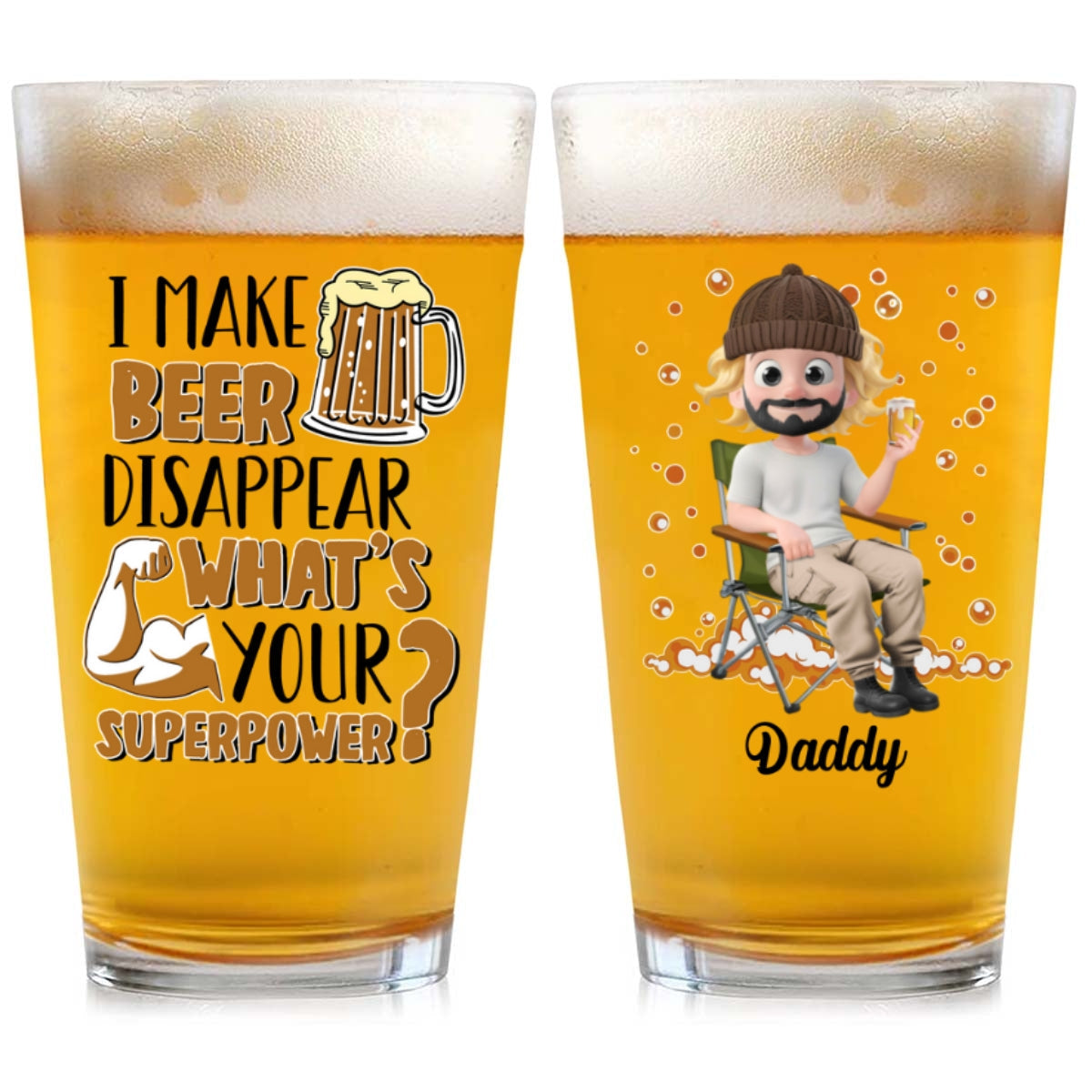 I Make Beer Disappear - Personalized Beer Glass
