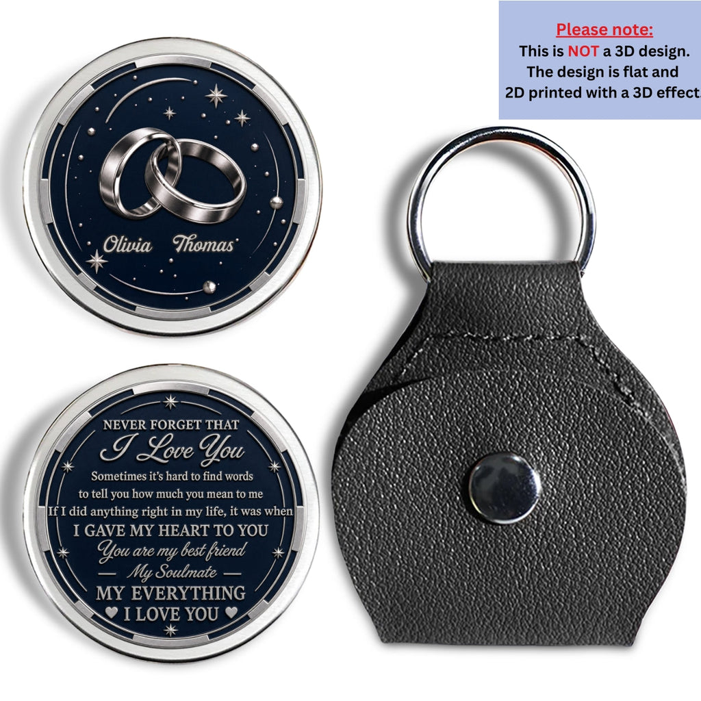 Custom Coin Keychain, Mother's Father's Day Birthday Gift Keepsake • My Everything - Personalized Pocket Hug