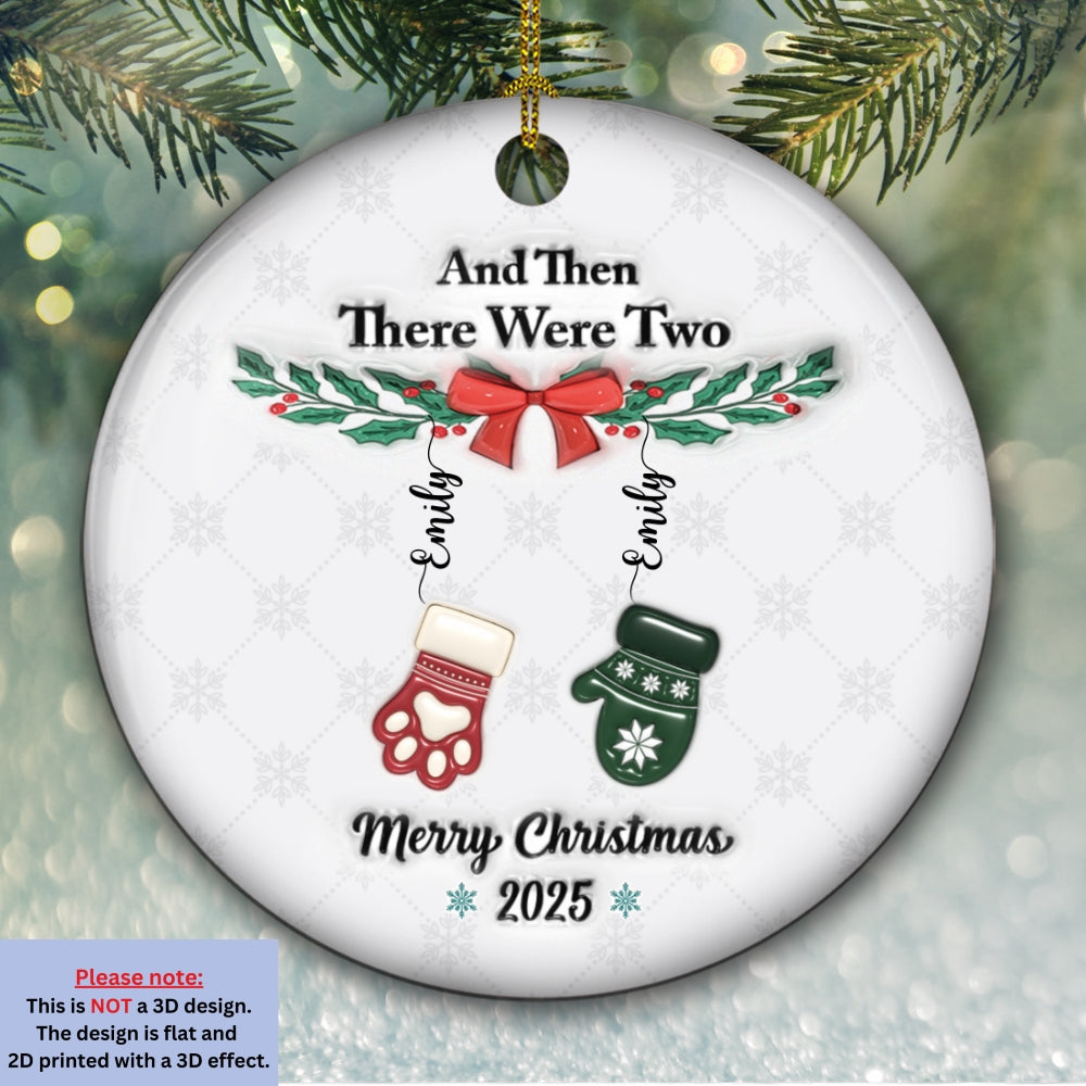 Custom Family Ornament, Christmas Gift for Family Members •  Ceramic Cozy Christmas Family - Personalized 3D Inflated Effect Ceramic Ornament
