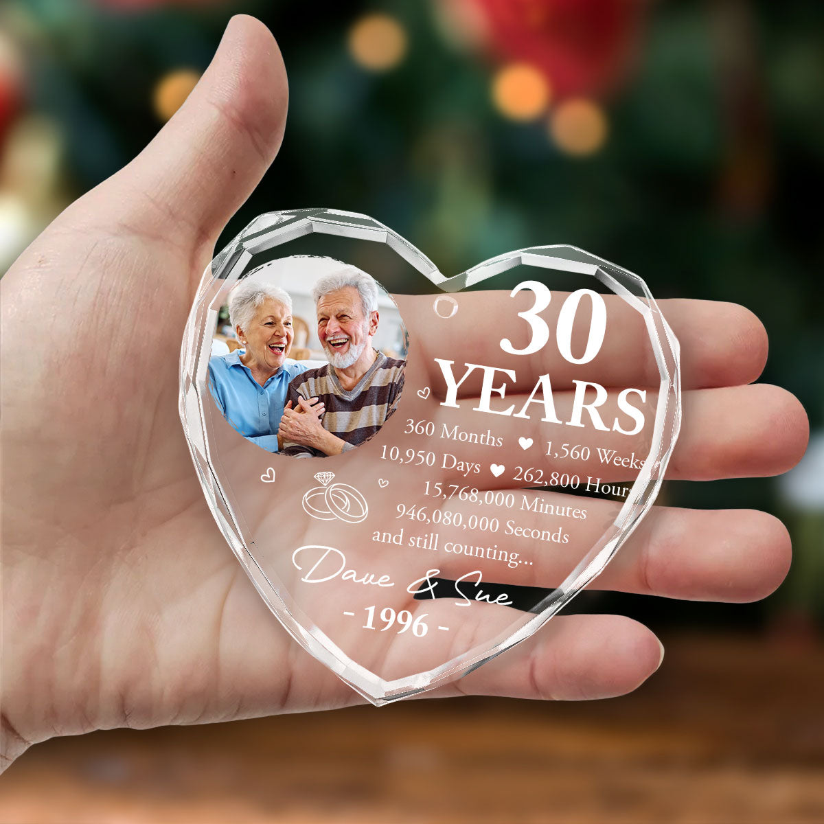 Custom Couple Christmas Ornament, Anniversary Gift •  Built For Forever - Personalized Glass Ornament