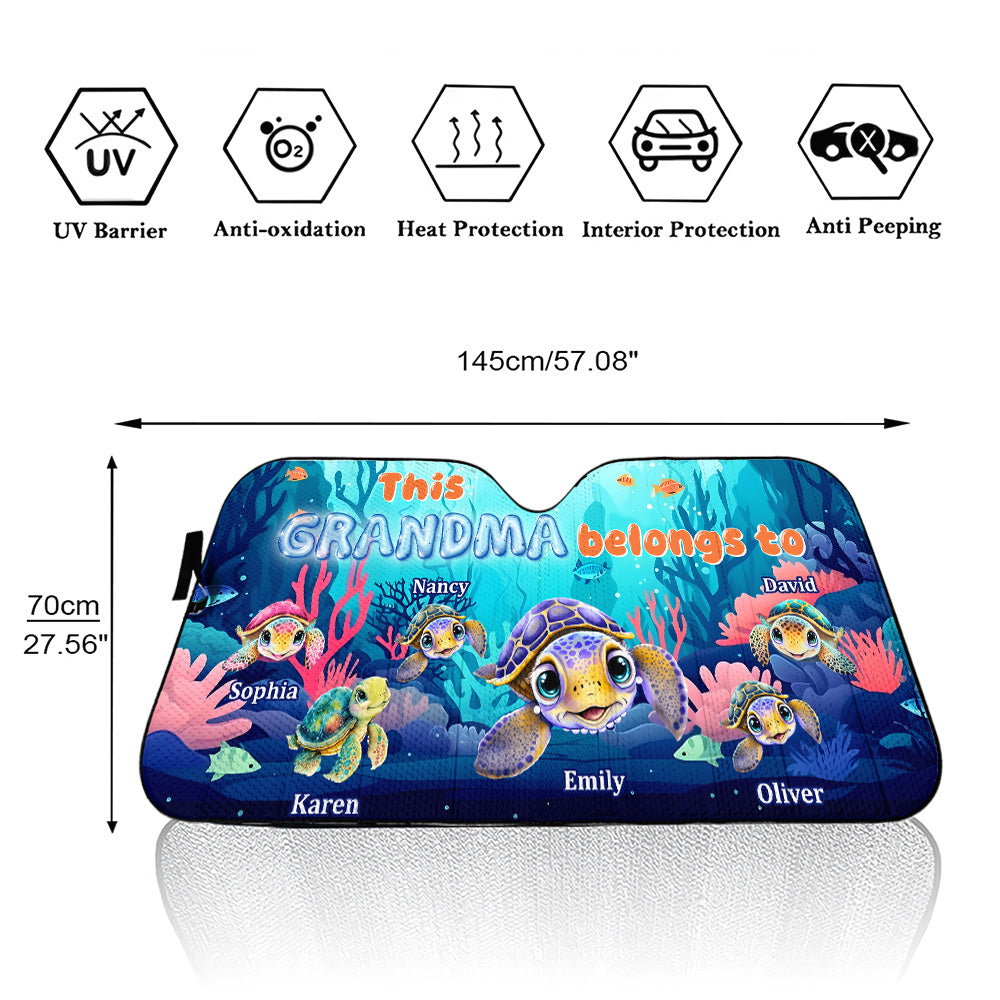 Grandma Turtle - Personalized Car Sunshade