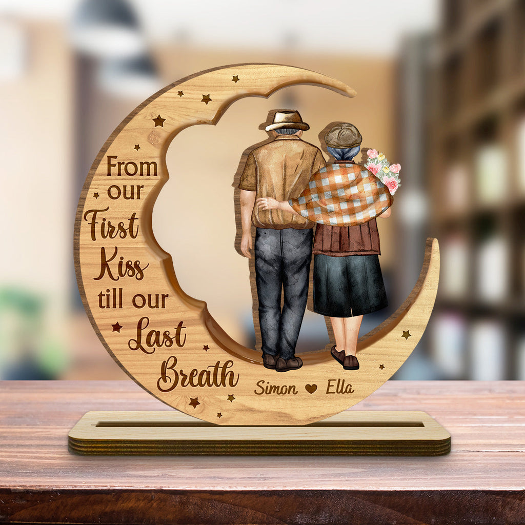 Custom Couple's Decor, Anniversary & Wedding Gift • You And Me Together - Personalized 2-Layer Wood Plaque With Flat Base