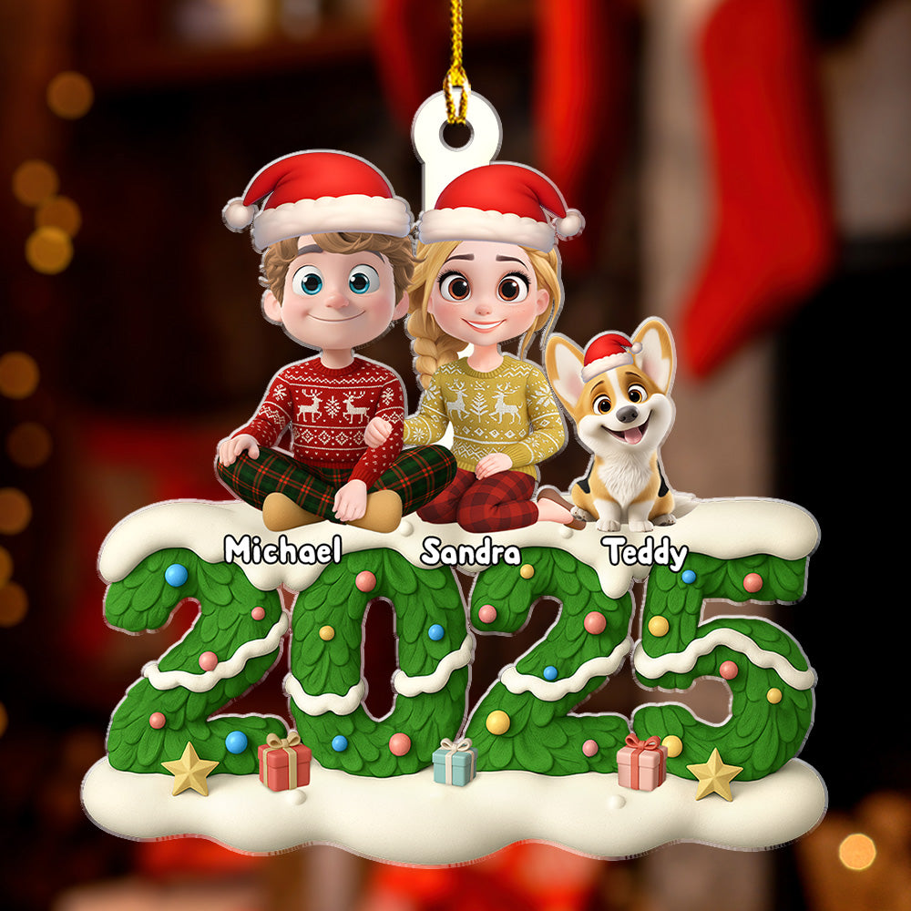 Custom Keepsake Christmas Ornament •  We And Our Dog Green - Personalized Acrylic Ornament