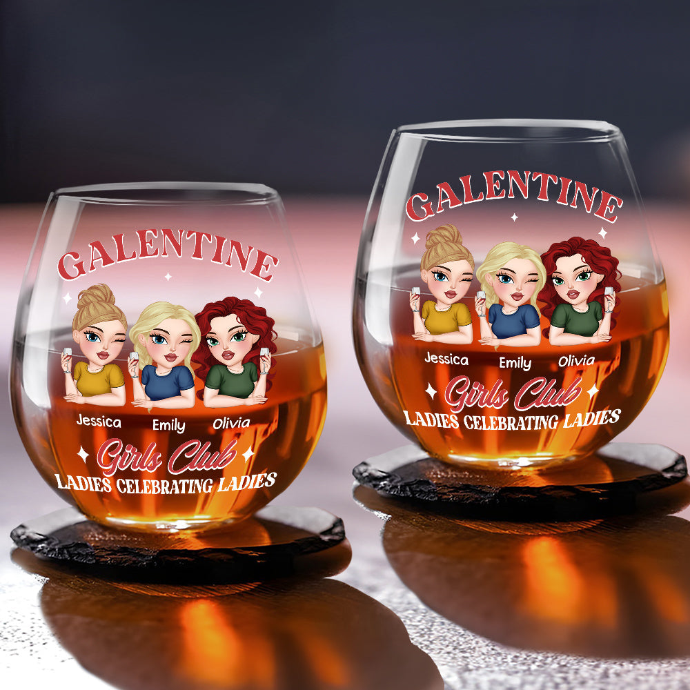 Galentine Girls Club - Personalized Wine Glass