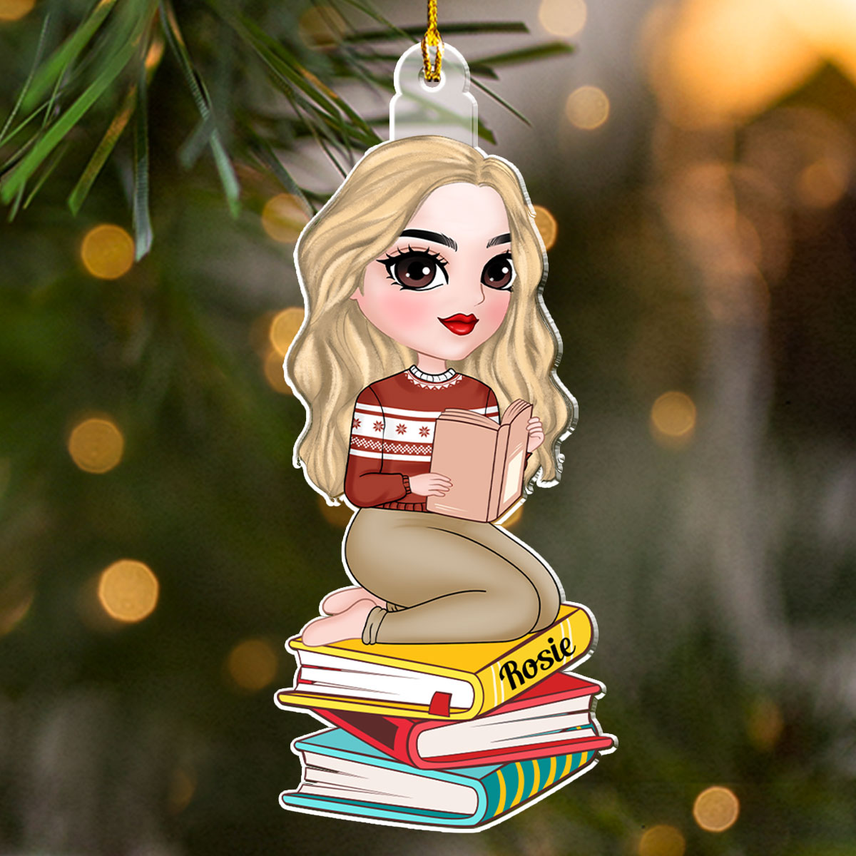 Custom Keepsake Christmas Ornament •  Books In Souls - Personalized Acrylic Ornament