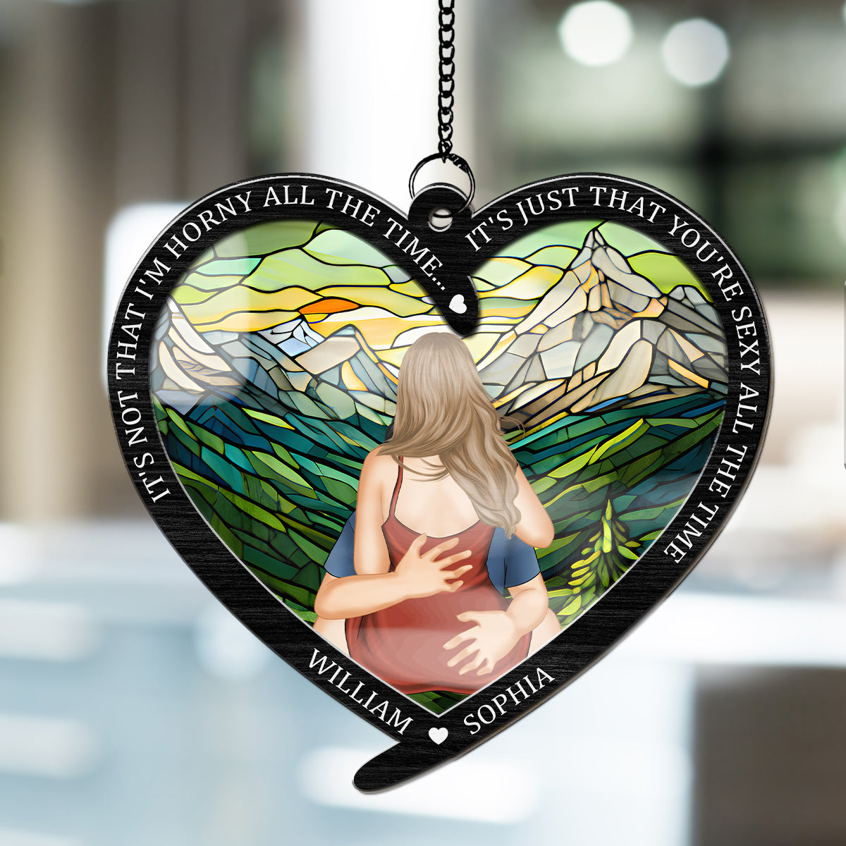 Custom Couple Hanging Decor, Anniversary Valentine's Day Gifts • You Are Sexy All The Time - Personalized Suncatcher