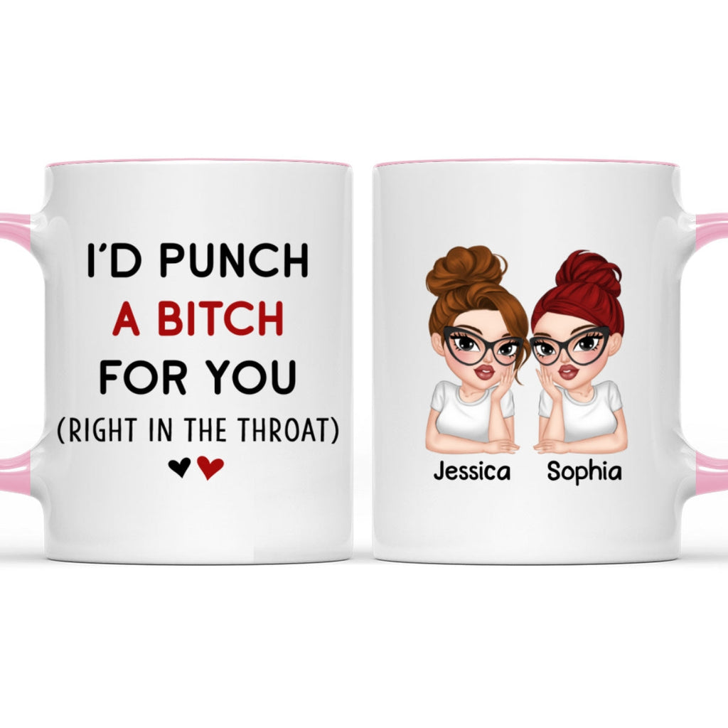 Custom Best Friend, Christmas & Birthday Friendship Keepsake Gift • Punch A Bitch - Personalized Accent Mug