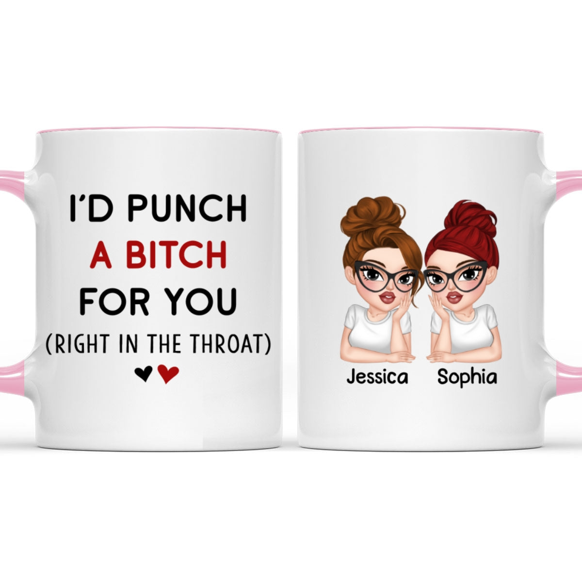 Custom Best Friend, Christmas & Birthday Friendship Keepsake Gift • Punch A Bitch - Personalized Accent Mug