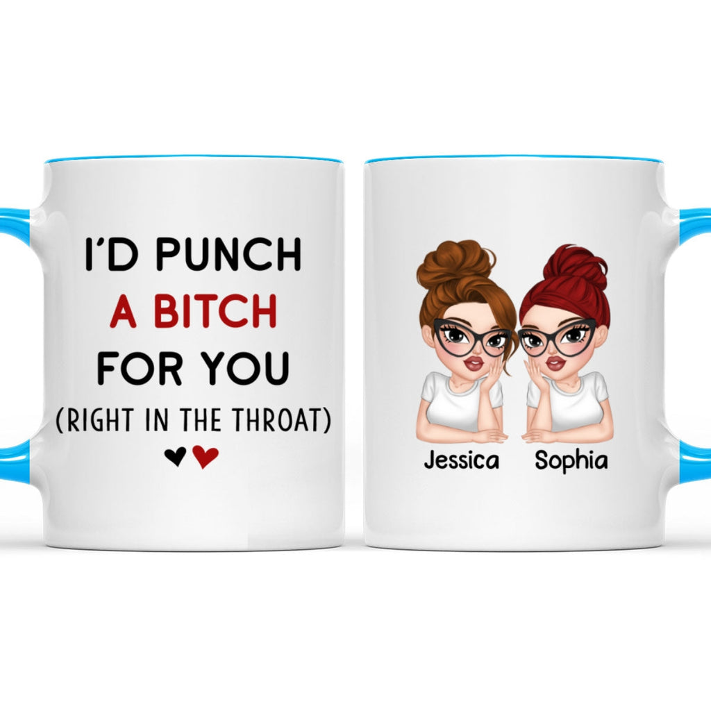 Custom Best Friend, Christmas & Birthday Friendship Keepsake Gift • Punch A Bitch - Personalized Accent Mug