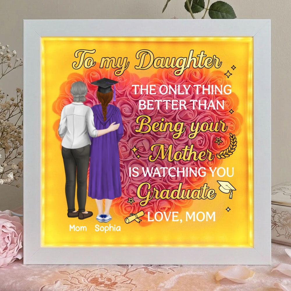 Watching You Graduate - Personalized Flower Shadow Box With LED Light