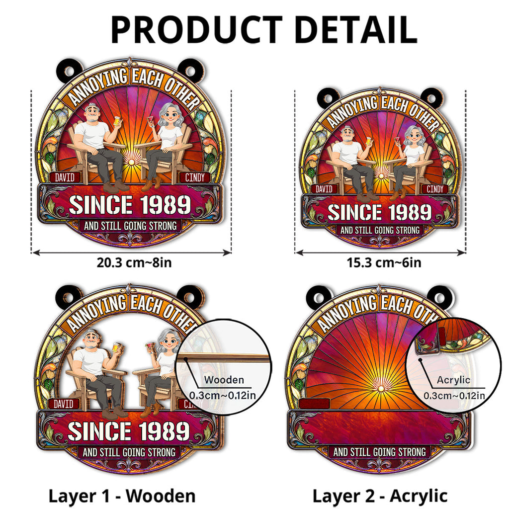 Custom Couple Hanging Decor, Anniversary Valentine's Day Gifts • Everlasting Bond - Personalized Suncatcher