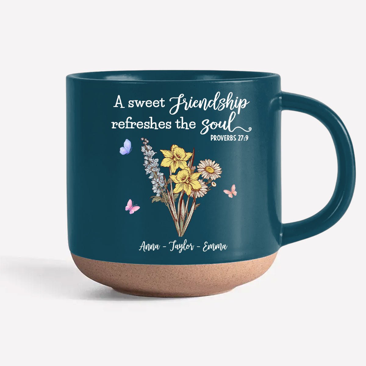 Custom Best Friend, Christmas & Birthday Friendship Keepsake Gift • Friendship Refreshes The Soul - Personalized Pottery Mug