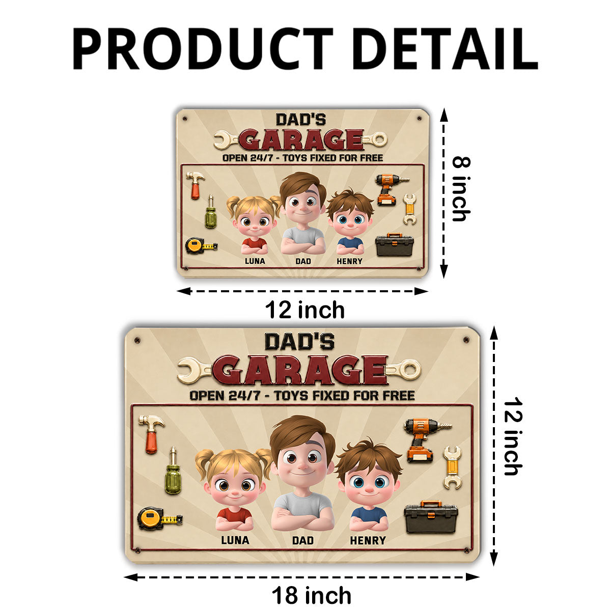 Custom Home & Wall Decor, Birthday & Christmas Gift • Open Only For My Kids - Personalized 3D Inflated Effect Metal Sign