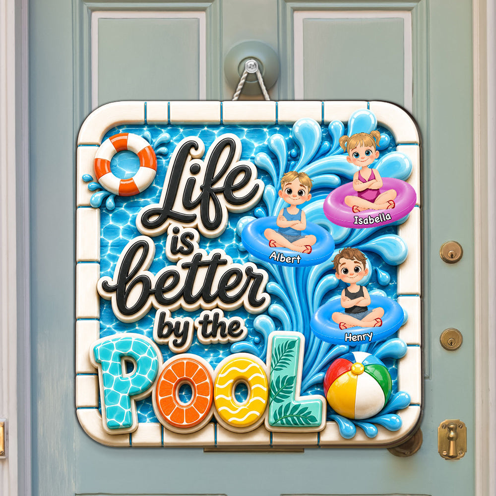 Custom 3D Family Summer Backyard, Patio & Porch Decor • The Best Life Is Here - Personalized 3D Effect Wood Sign