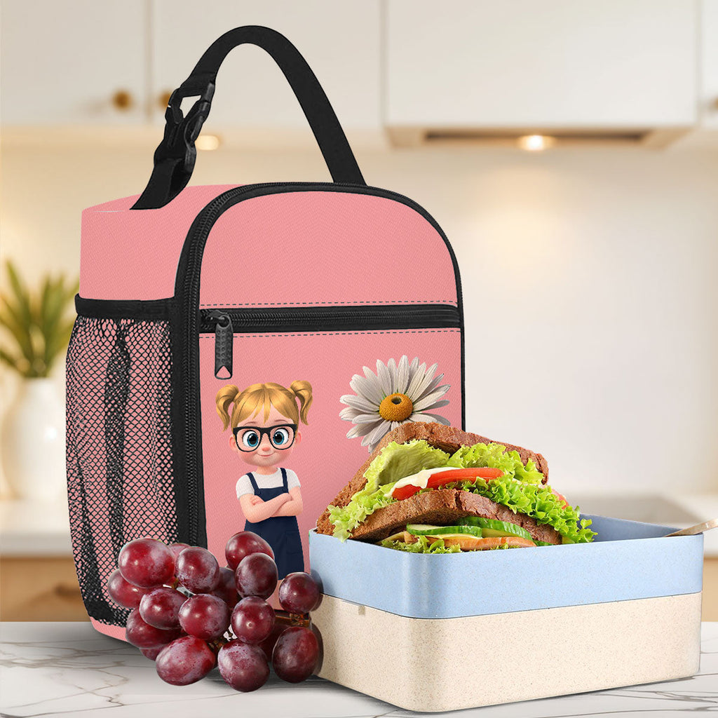 Birth Flower Cartoon Kids - Personalized Insulated Lunch Bag