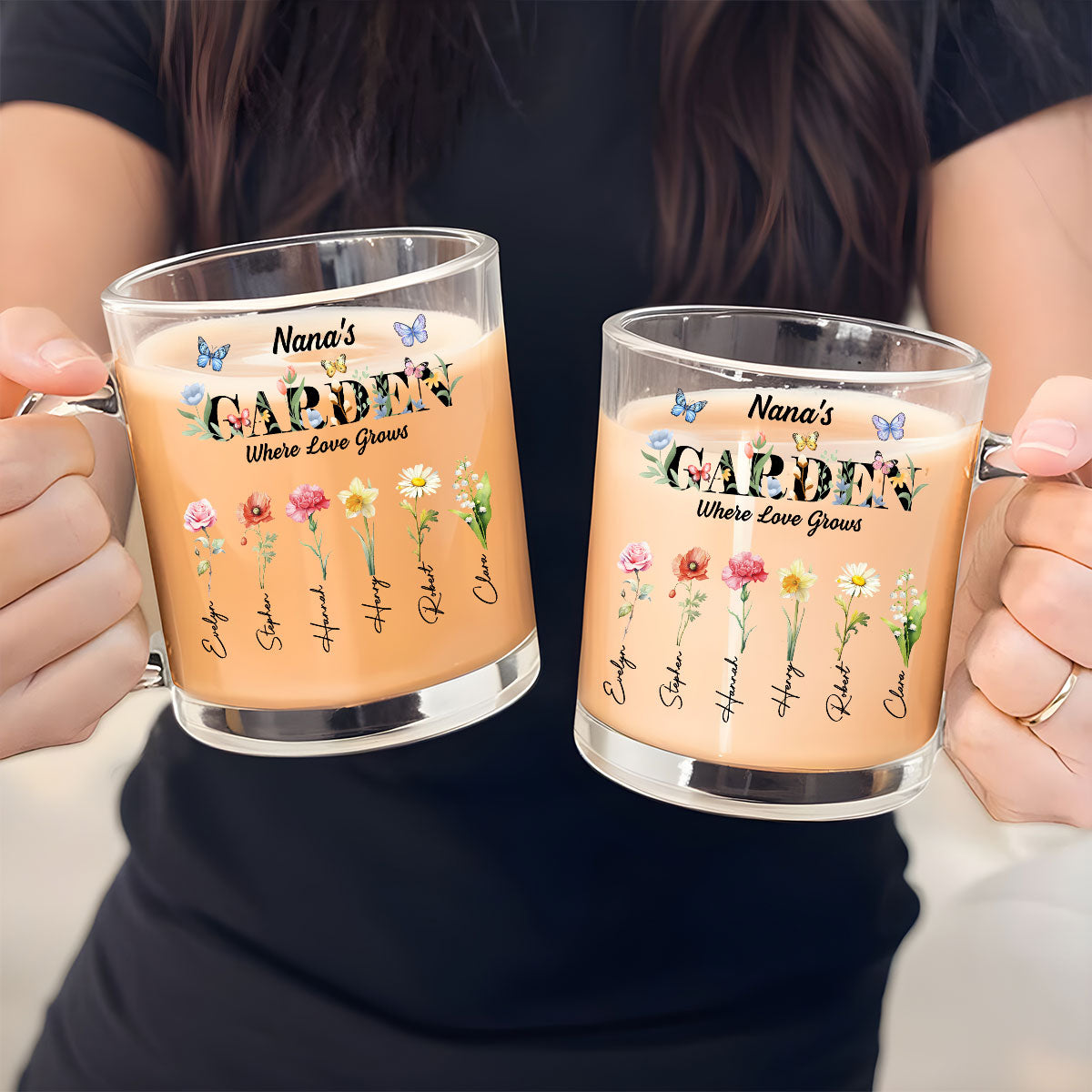 Custom Christmas & Birthday Gift For Grandma • Grandma Garden - Personalized Glass Mug