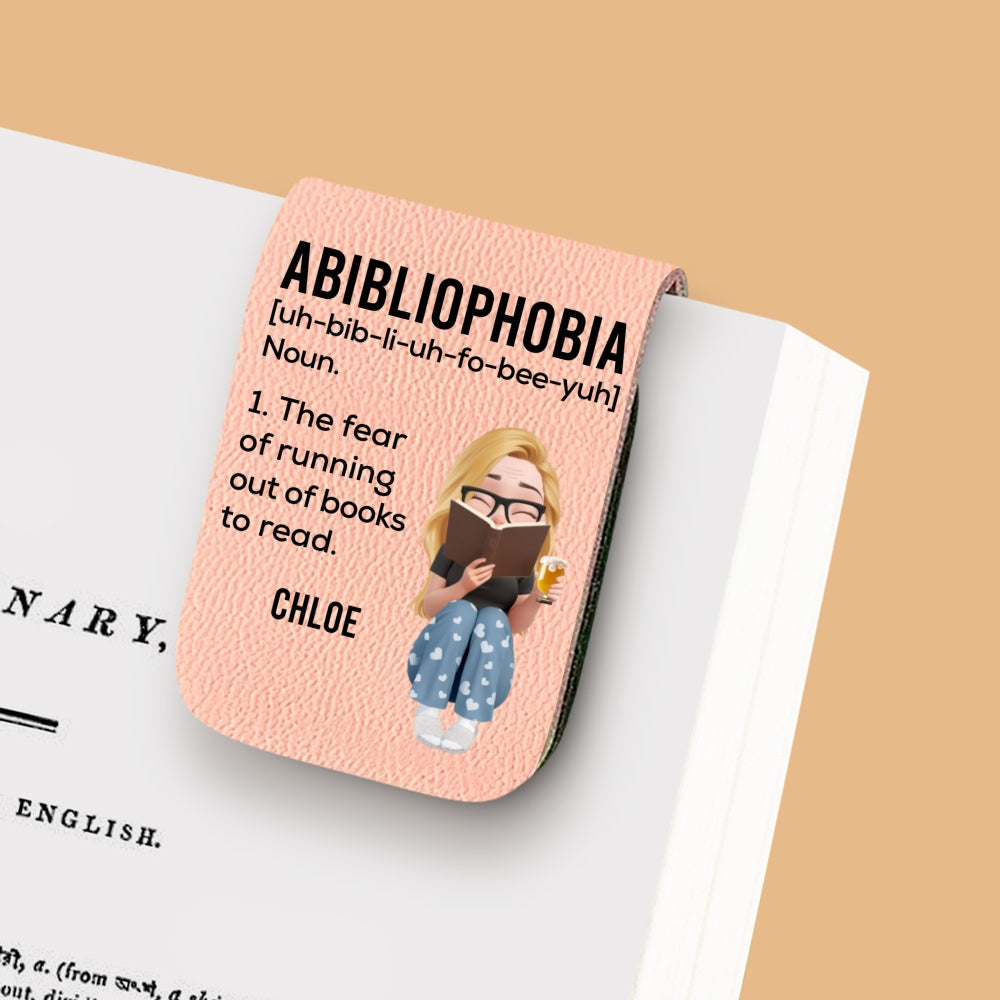 Custom Christmas Birthday Bookish Gifts For Book Lovers, Bookworms • Running Out Of Books - Personalized Leather Bookmark