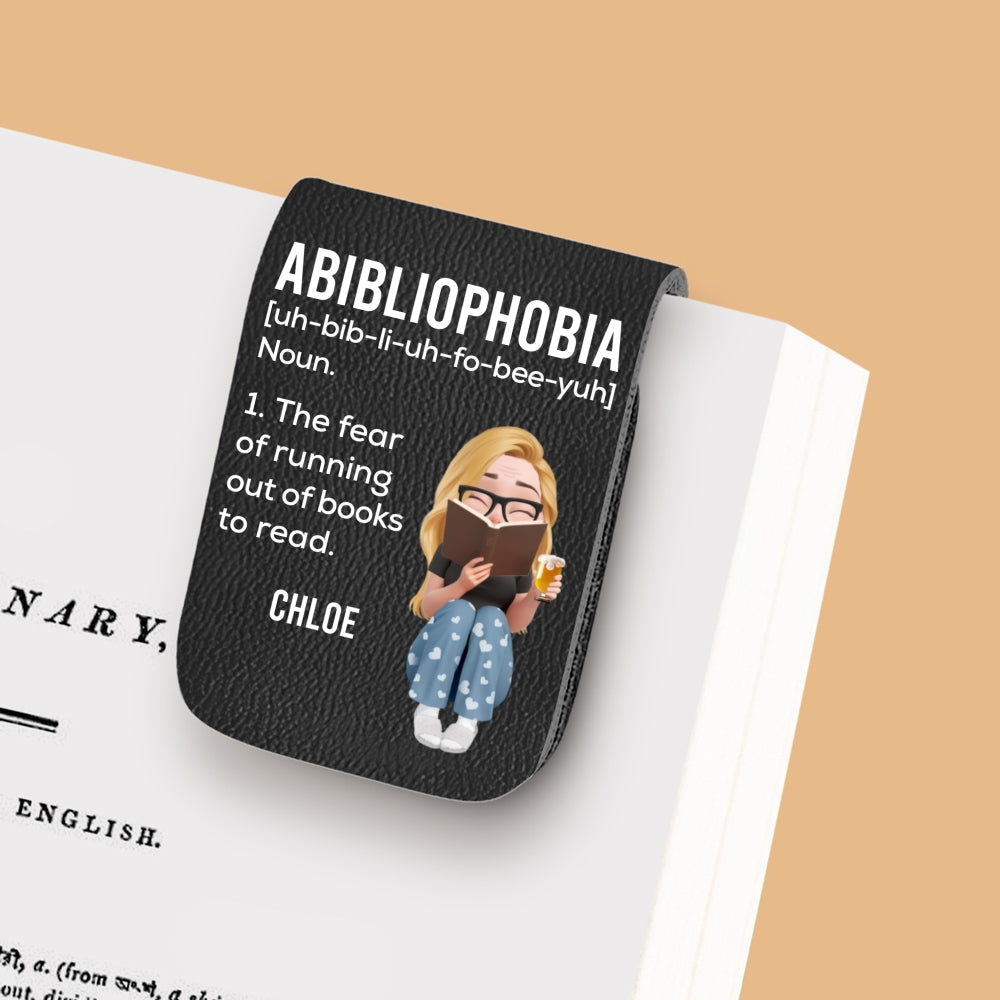 Custom Christmas Birthday Bookish Gifts For Book Lovers, Bookworms • Running Out Of Books - Personalized Leather Bookmark