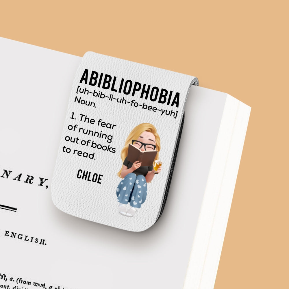 Custom Christmas Birthday Bookish Gifts For Book Lovers, Bookworms • Running Out Of Books - Personalized Leather Bookmark