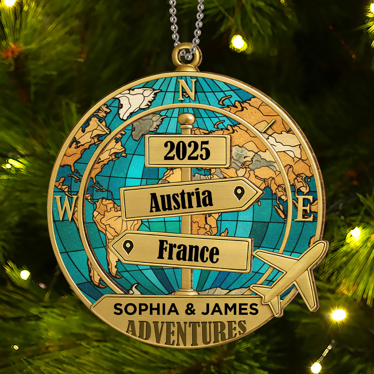 Custom Keepsake Christmas Ornament •  Destination Of All Year - Personalized Suncatcher Ornament