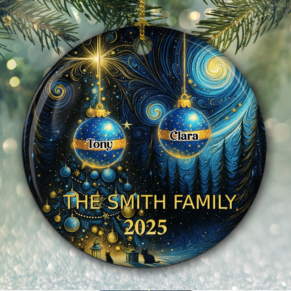 Custom Family Ornament, Christmas Gift for Family Members •  Family Together 2025 - Personalized Ceramic Ornament