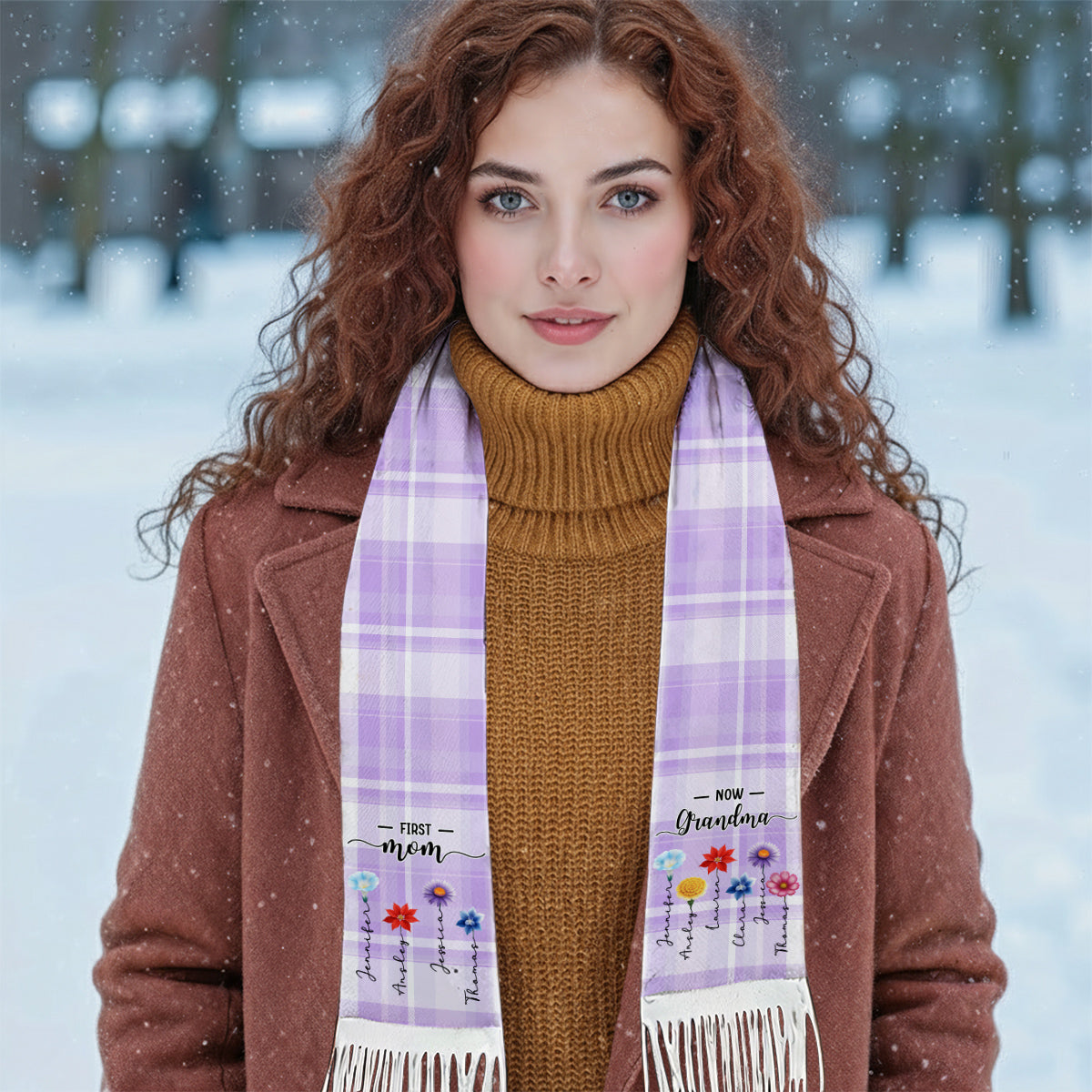 First Mom Now Grandma - Personalized Scarf