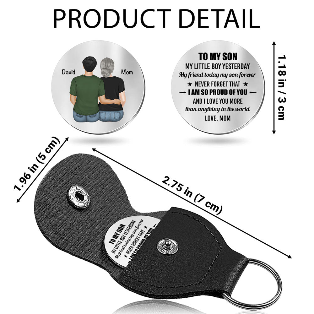 Custom Coin Keychain for Son, Father's Day Birthday Gifts • Remember I Always Love You - Personalized Pocket Hug